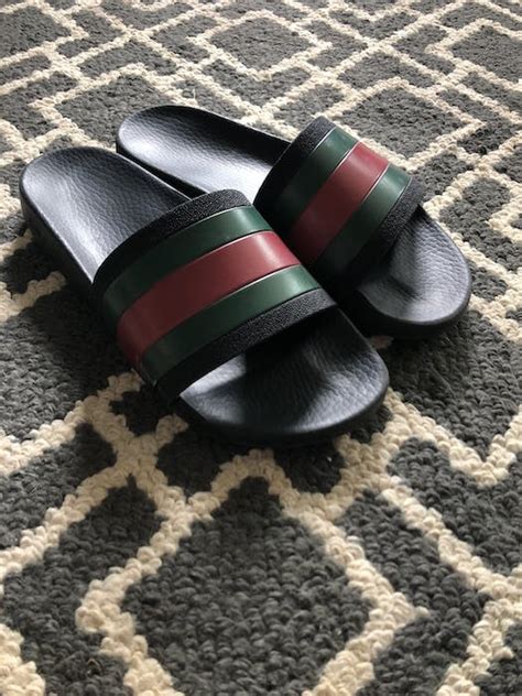 Gucci slides black worn